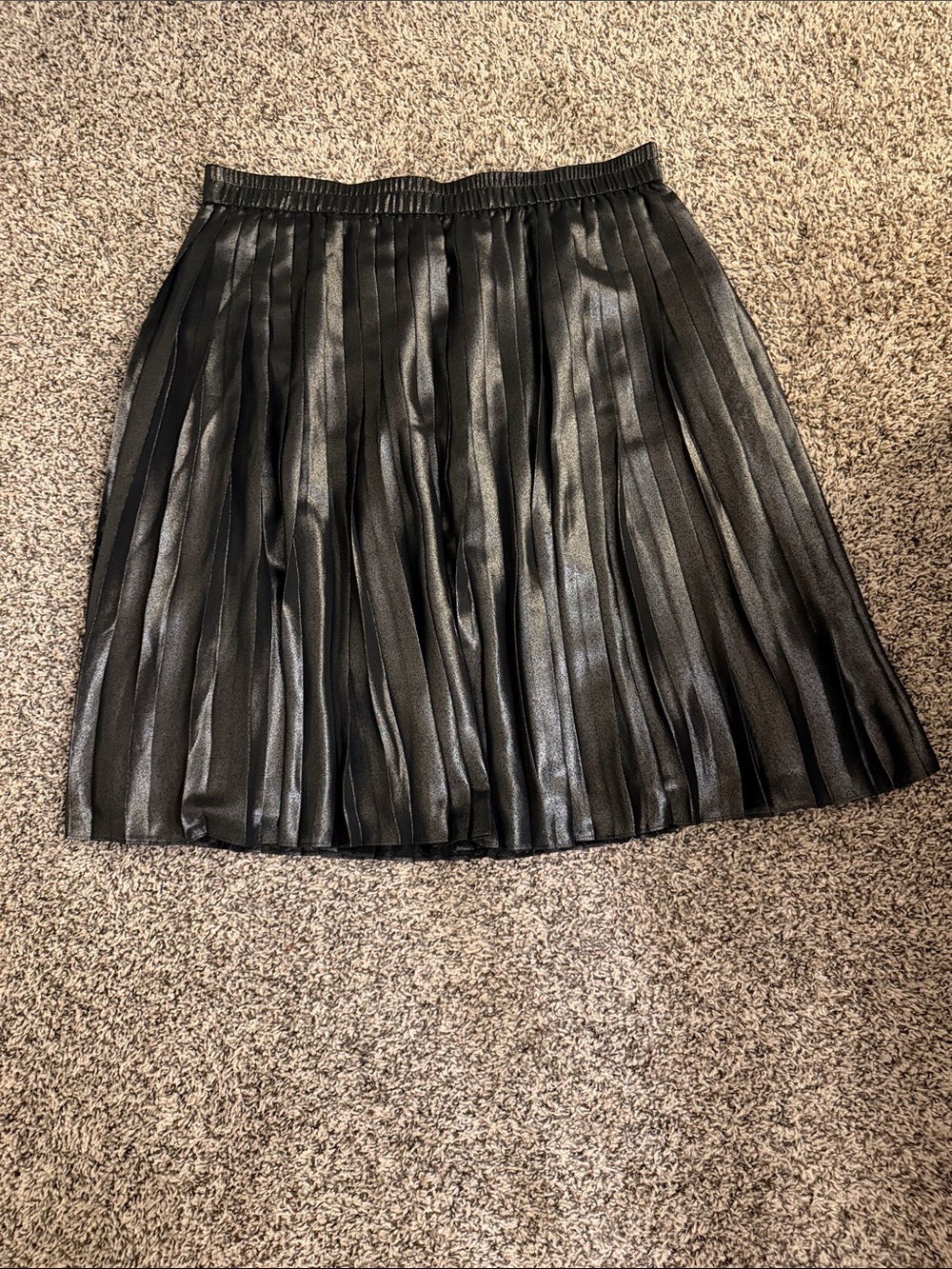 Liz Claiborne Shiny Black Pleated Skirt XL